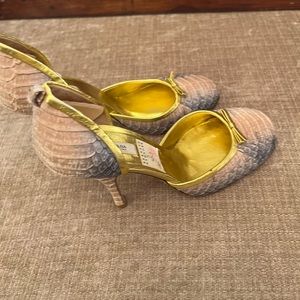 Prada vintage (circa 2004) gorgeous pink pastel tie dye lizard pumps size 38